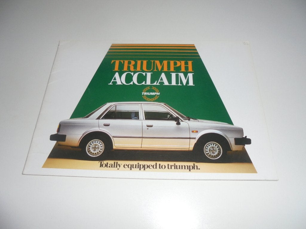 brochure Triumph Acclaim  1982, Ophalen of Verzenden, Zo goed als nieuw, Overige merken