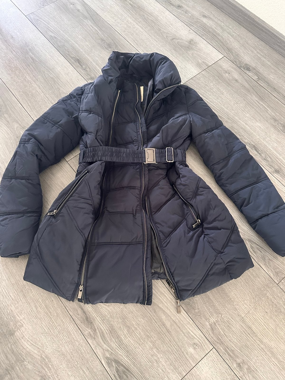 Noppies gewatteerde jas met ceintuur - Maat XS, Kleding | Dames, Ophalen of Verzenden, Zo goed als nieuw, Maat 34 (XS) of kleiner