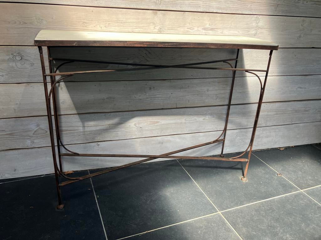Sidetable (115x35x87 cm) - Industrieel design, Huis en Inrichting, Tafels | Sidetables, Ophalen, Gebruikt, 100 tot 150 cm, Metaal