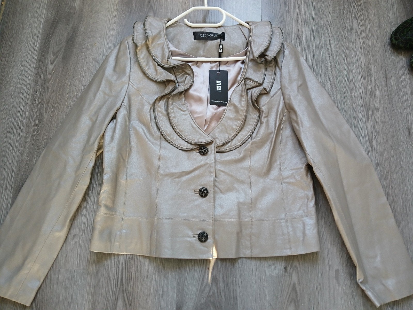 Sao Paolo Leren Jas Maat 46 - Nieuw met labels, Ophalen, Overige kleuren, Maat 46/48 (XL) of groter, Nieuw