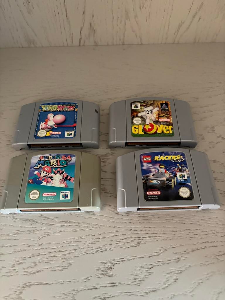 Nintendo 64 Spellen: Super Mario 64, Yoshi's Story, Glover,, Gebruikt, Verzenden, 1 speler, Vanaf 3 jaar
