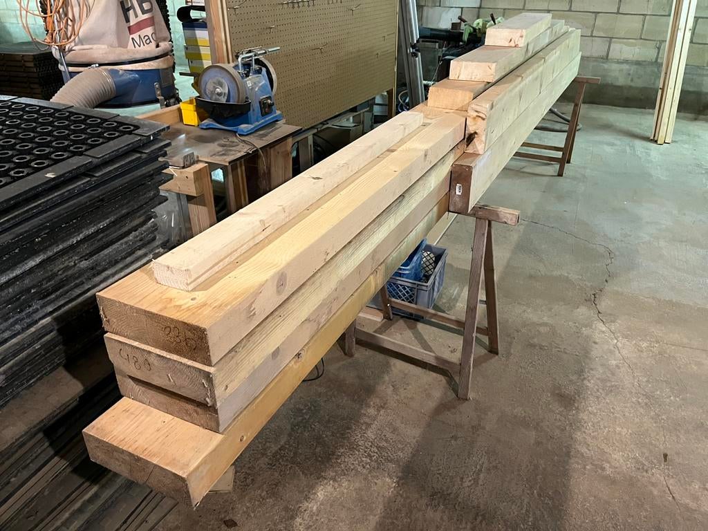 Restpartij houten balken, Tuin en Terras, Ophalen, Zo goed als nieuw, 250 cm of meer, Balken