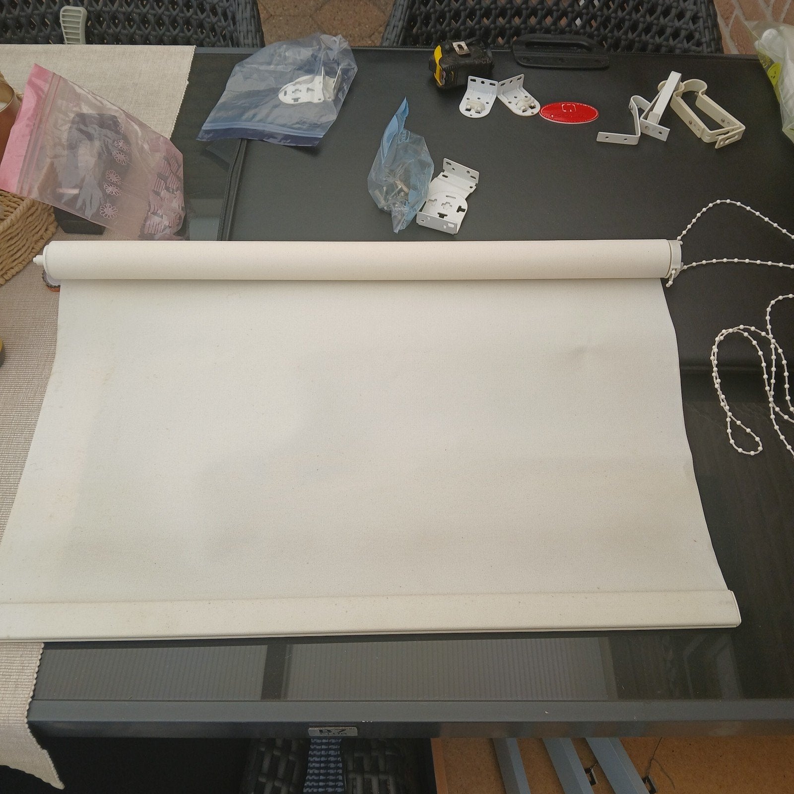Rolgordijn, Doe-het-zelf en Verbouw, Rolluiken, Ophalen of Verzenden, Wit, Minder dan 100 cm, Minder dan 100 cm