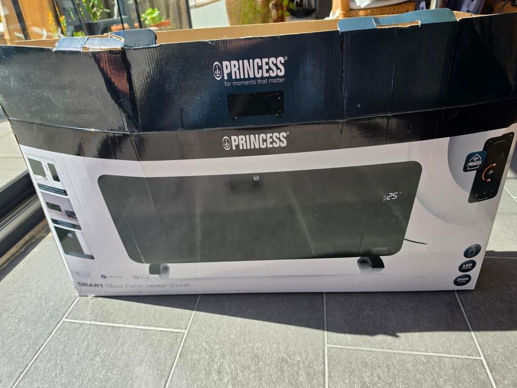 Nieuwe Princess Smart Glazen Paneelverwarming 2000W, Huis en Inrichting, Kachels, Overige soorten, Elektrisch, Nieuw, Ophalen of Verzenden