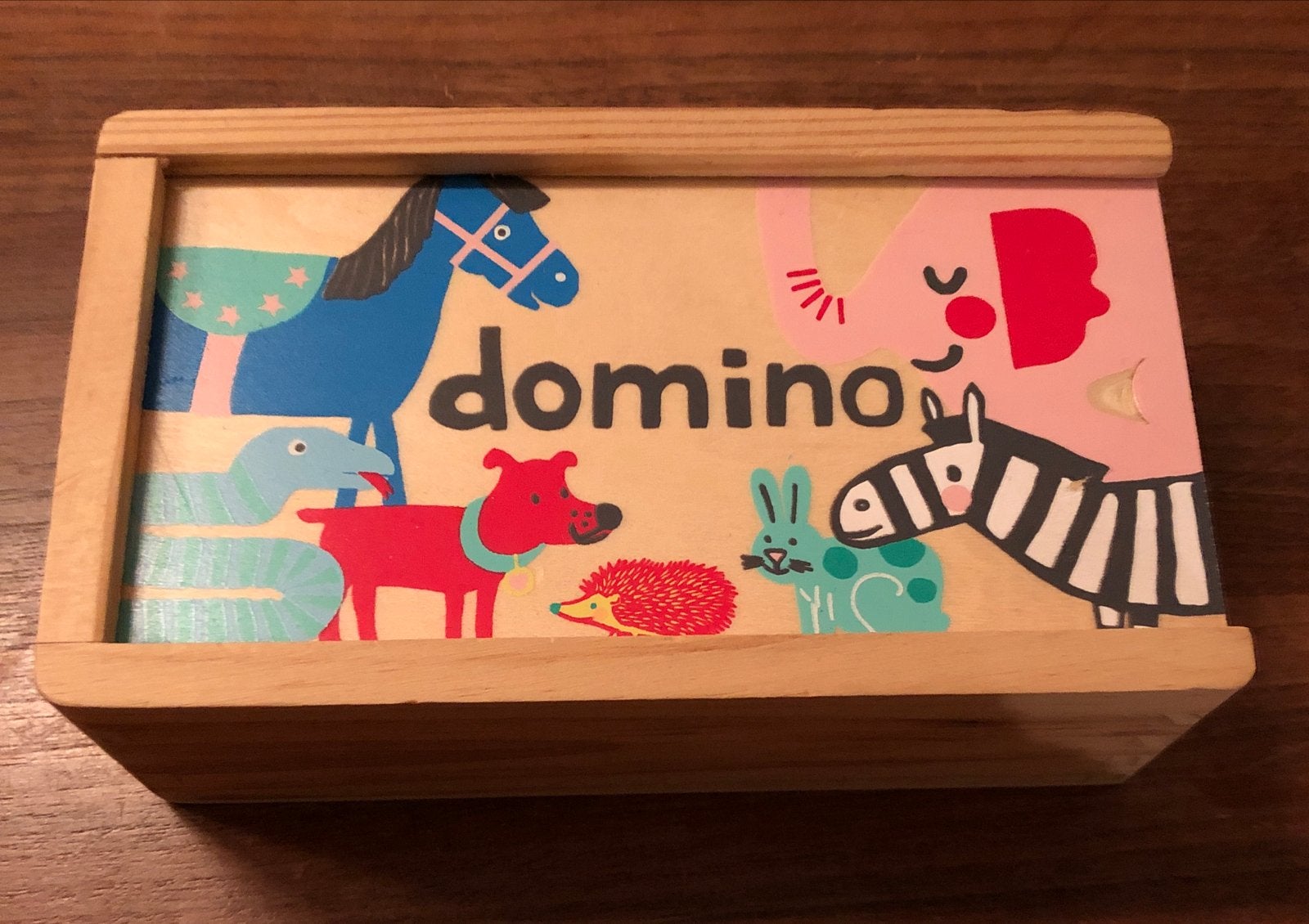 Houten Domino Spel met Dieren van Hema - nieuw, Een of twee spelers, Ophalen of Verzenden, Zo goed als nieuw