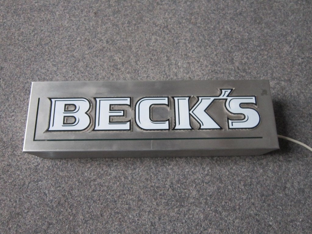 BECKS BIER LAMP LICHTRECLAME, Verzamelen, Biermerken, Ophalen, Zo goed als nieuw, Overige typen, Overige merken