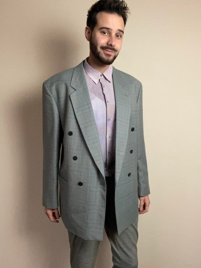Vintage colbert jasje jaren 80 - blazer - groen - L / Large, Maat 52/54 (L), Hgv, Hgv, Ophalen of Verzenden