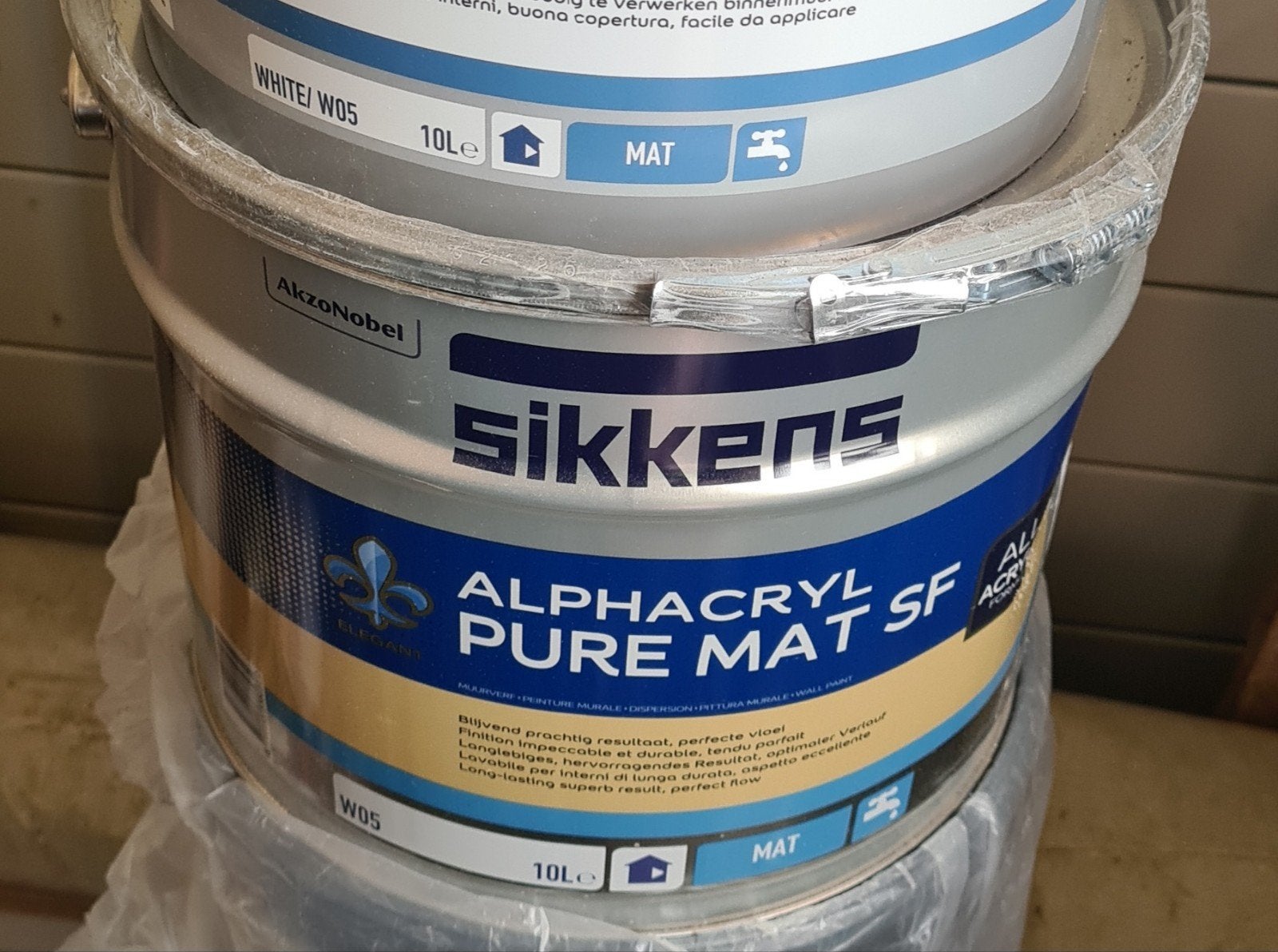 Sikkens AlphaCryl Pure Mat SF RAL 9010 opgeopend 10L, Ophalen, Nieuw, Wit