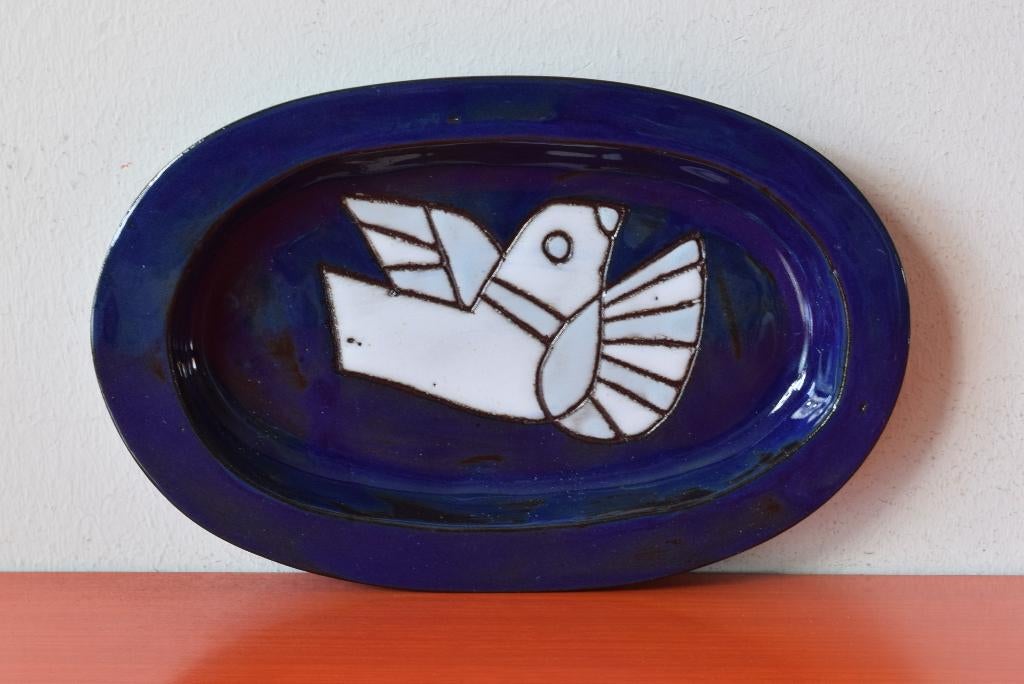 Retro vintage Potters Keramiek Oisterwijk schaal - Duif, Ophalen of Verzenden