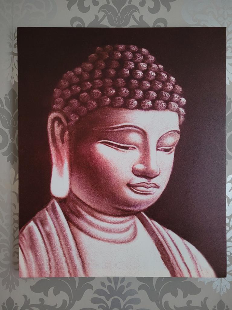 Schilderij Boeddha 50x60 cm., Huis en Inrichting, Woonaccessoires | Schilderijen, Tekeningen en Foto's, Ophalen, 50 tot 75 cm