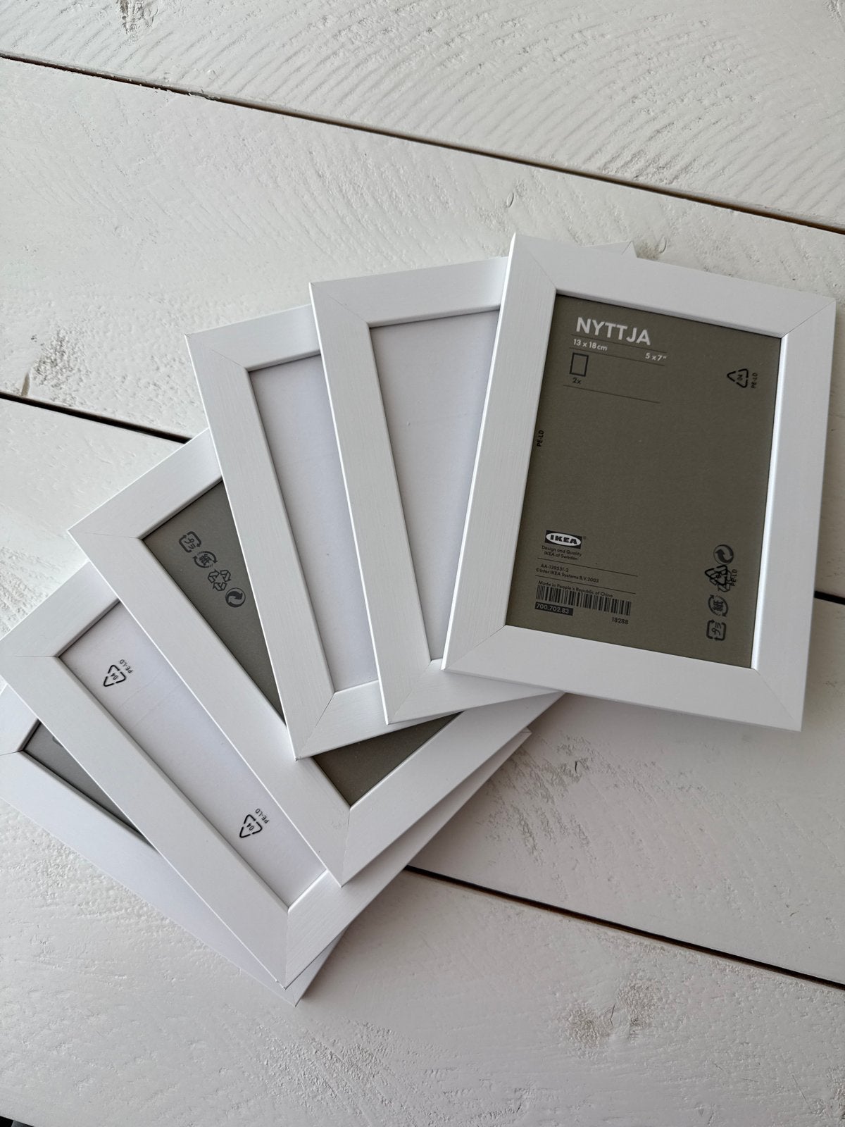 IKEA NYTTJA fotolijsten 13x18 cm - wit ( 6stuks), Kunststof, Verzenden, Nieuw, Fotolijst