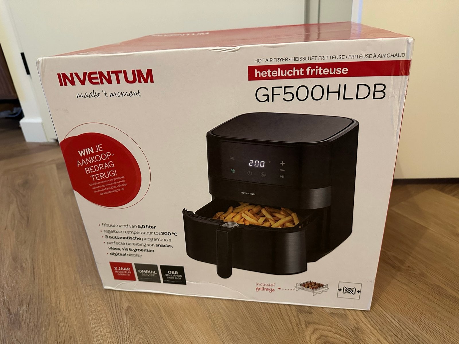 Inventum GF500HLDB Heteluchtfriteuse - Nieuw in doos, Ophalen, Nieuw, Airfryer, 1500 gram of meer