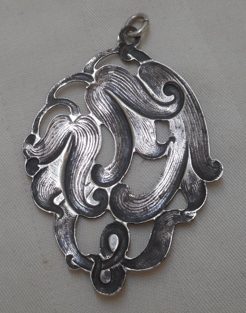 Zilveren Art Nouveau hanger Alex Meijer nr.134, Verzenden, Gebruikt, Zilver, Zilver