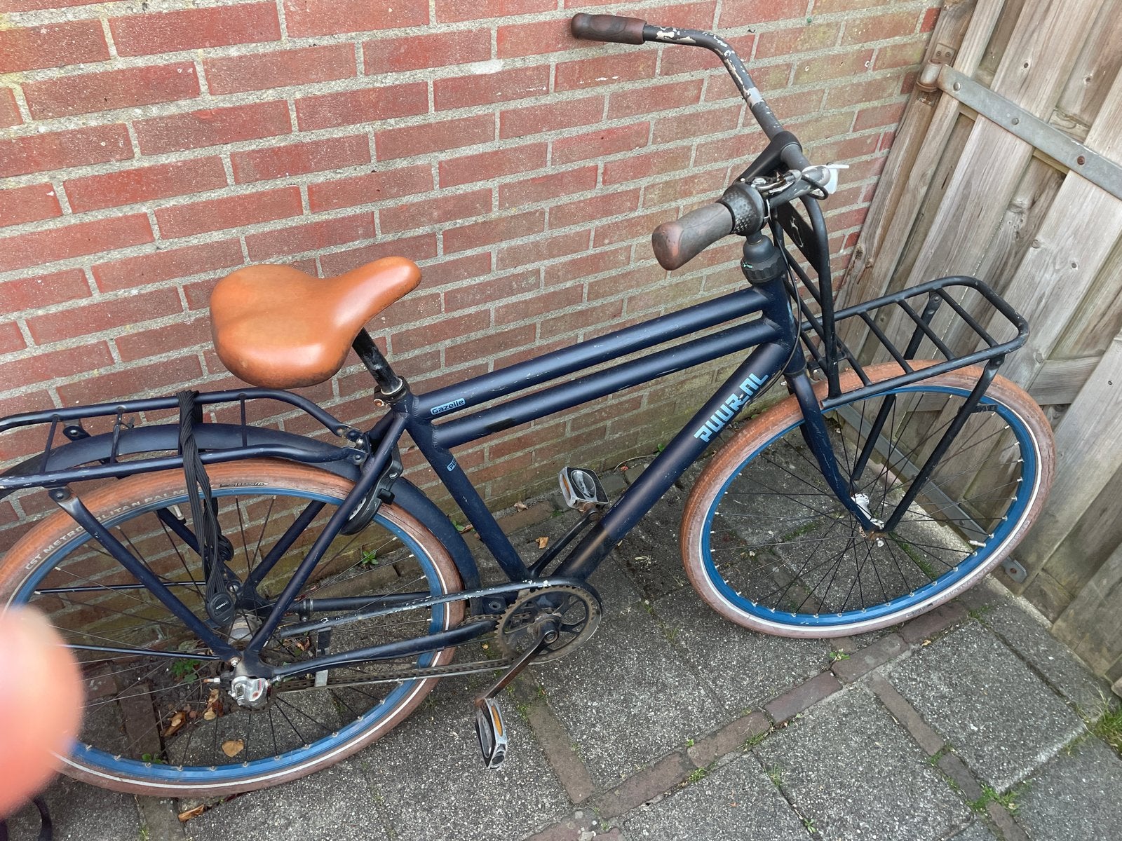Degelijke transportfiets met voordrager, Gebruikt, Versnellingen, Trommelrem, Ophalen