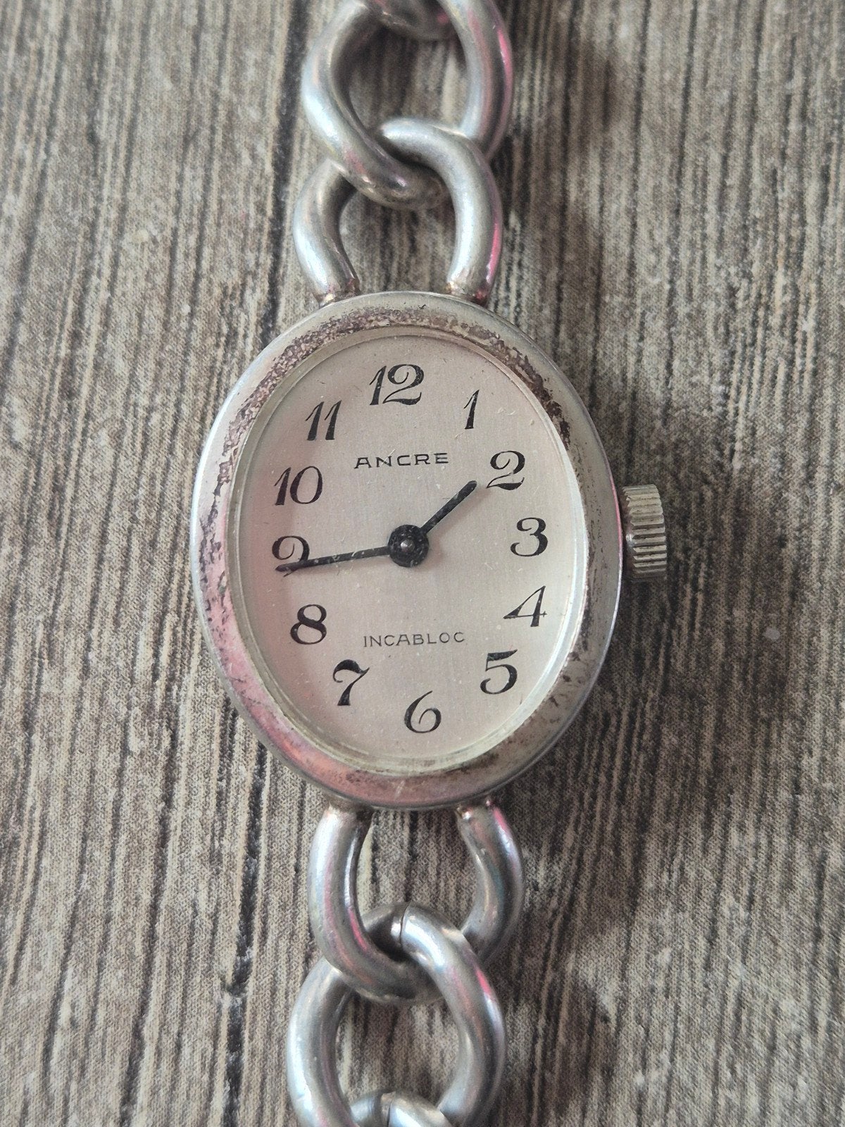 Vintage Ancre Incabloc mechanisch dameshorloge – 835 zilver, Ophalen, Zilver, Overige merken, 1960 of later