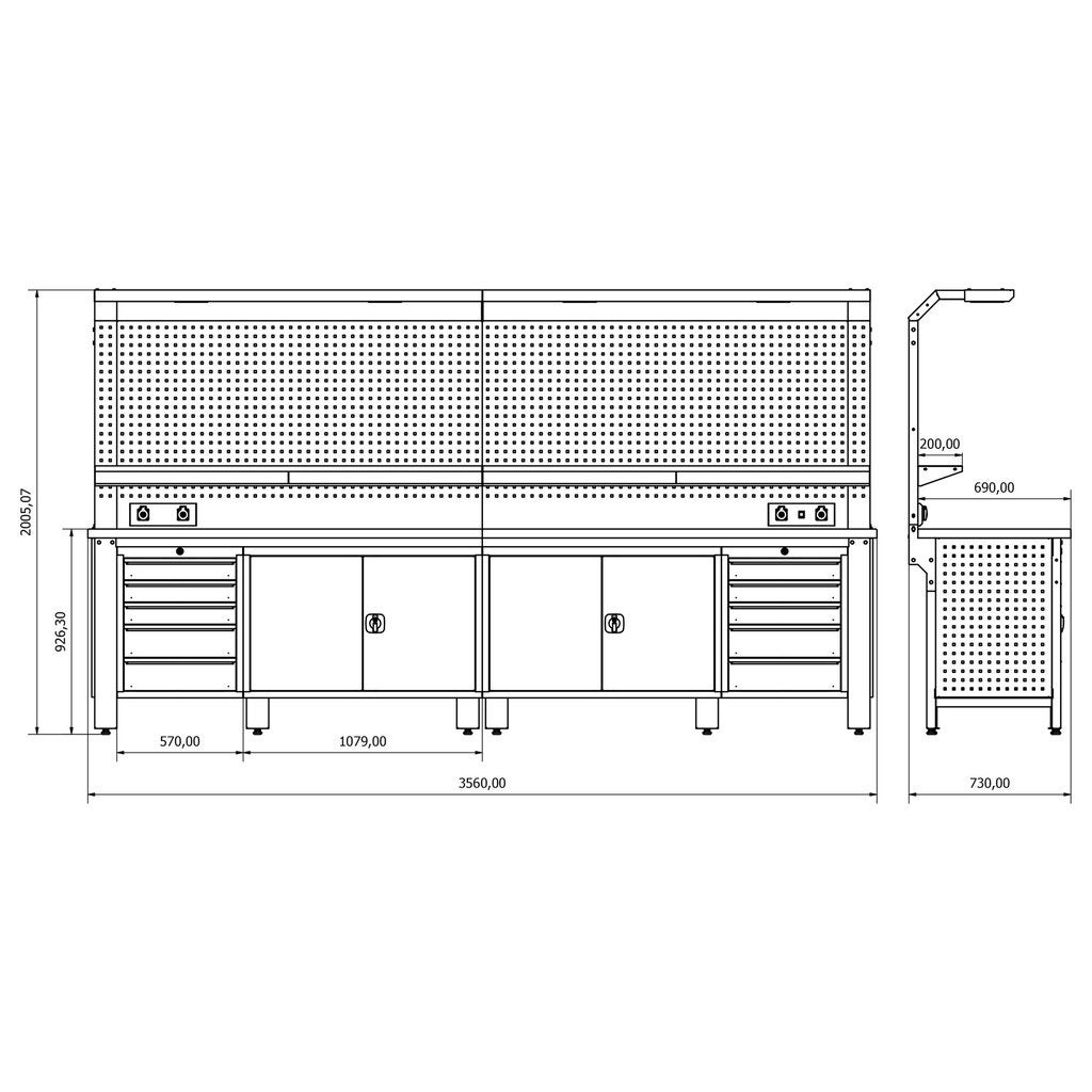 Bullram industriële werkbank (vaste kasten) EXPERT, Auto diversen, Ophalen, Nieuw