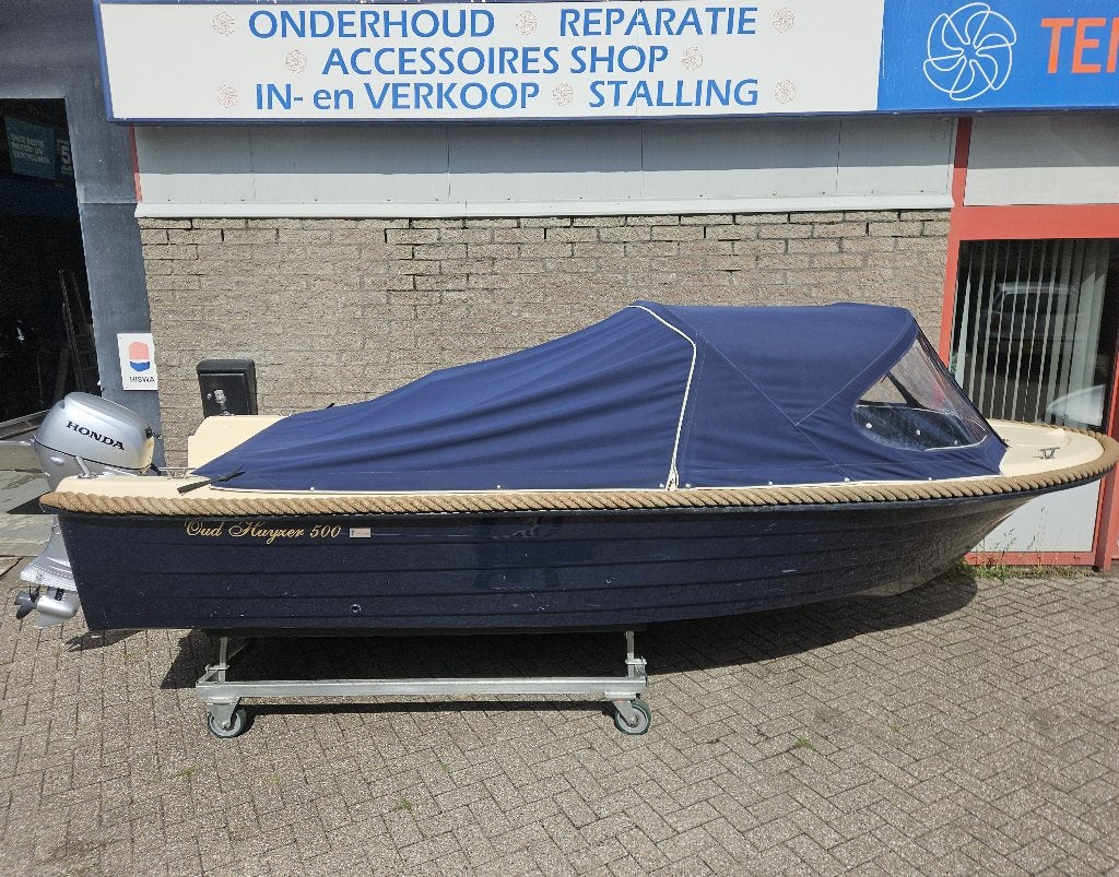 Prachtige Oud Huijzer 500 sloep met Honda 15pk ('25), Watersport en Boten, Ophalen, 15 pk, 1.80 meter, 5 m