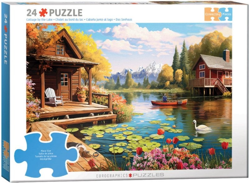Eurographics - Cottage by the Lake - 24XXL stukjes, Ophalen of Verzenden, Minder dan 500 stukjes, Nieuw, Legpuzzel