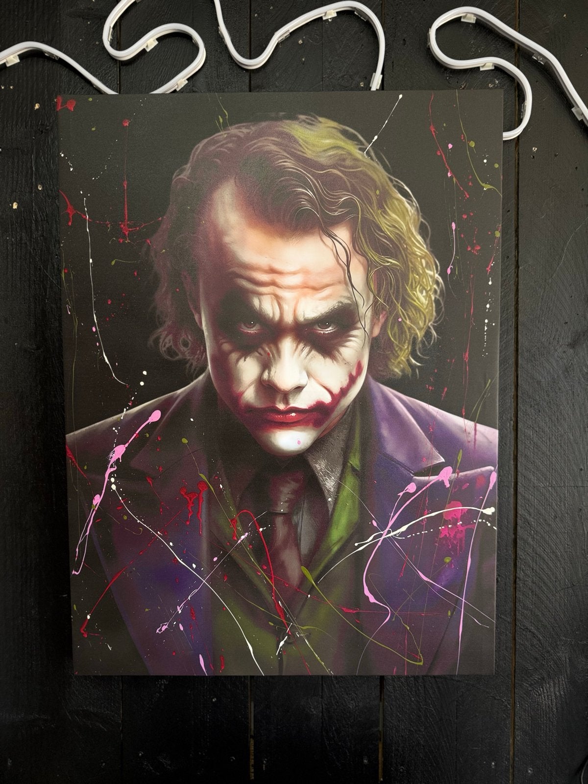 The Joker Canvas Print - Heath Ledger - 80x60 cm, Antiek en Kunst, Kunst | Schilderijen | Modern, Film, Ophalen of Verzenden, Print