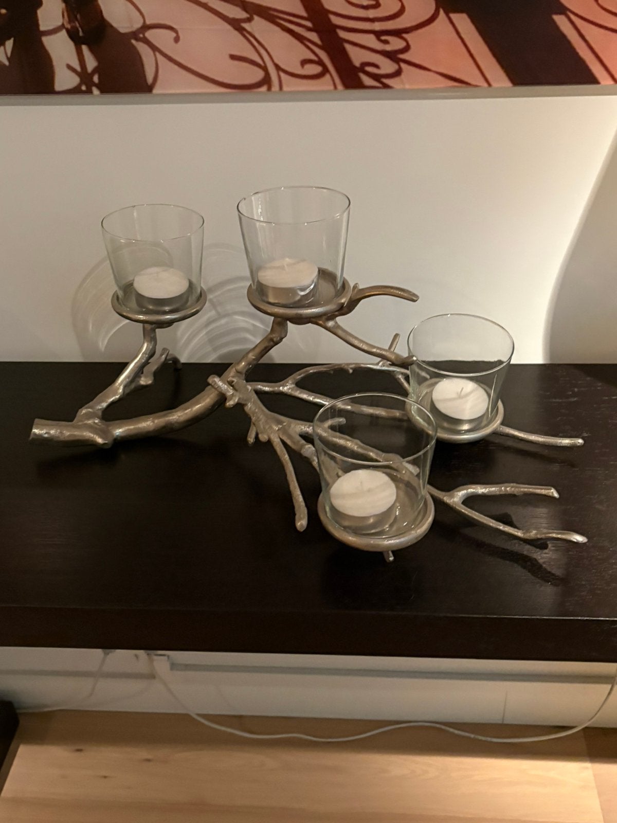 Tafel decoratie, windlicht, Huis en Inrichting, Woonaccessoires | Kandelaars en Kaarsen, Ophalen of Verzenden, Zo goed als nieuw