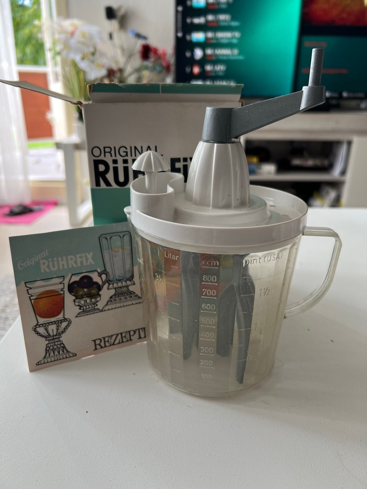 Vintage Original Rührfix Model B Handmixer - 1 Liter, 1 tot 2 liter, Ophalen of Verzenden, Gebruikt, 1 snelheid