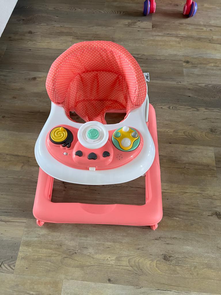Roze Baby Loopstoel met Speelblad, Kinderen en Baby's, Wipstoeltjes, Ophalen of Verzenden, Gebruikt, Verstelbaar
