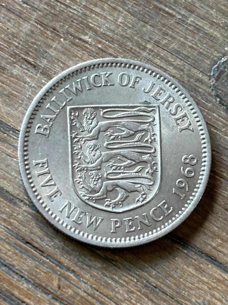 5 New pence 1968 Jersey, Ophalen of Verzenden, Overige landen, Losse munt