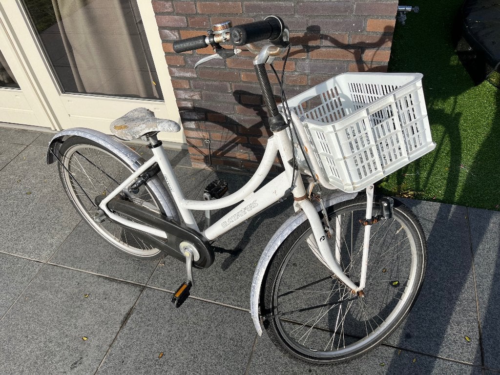 Batavus Diva transportfiets wit, Fietsen en Brommers, Ophalen, Terugtraprem, Gebruikt, (Extra) lage instap