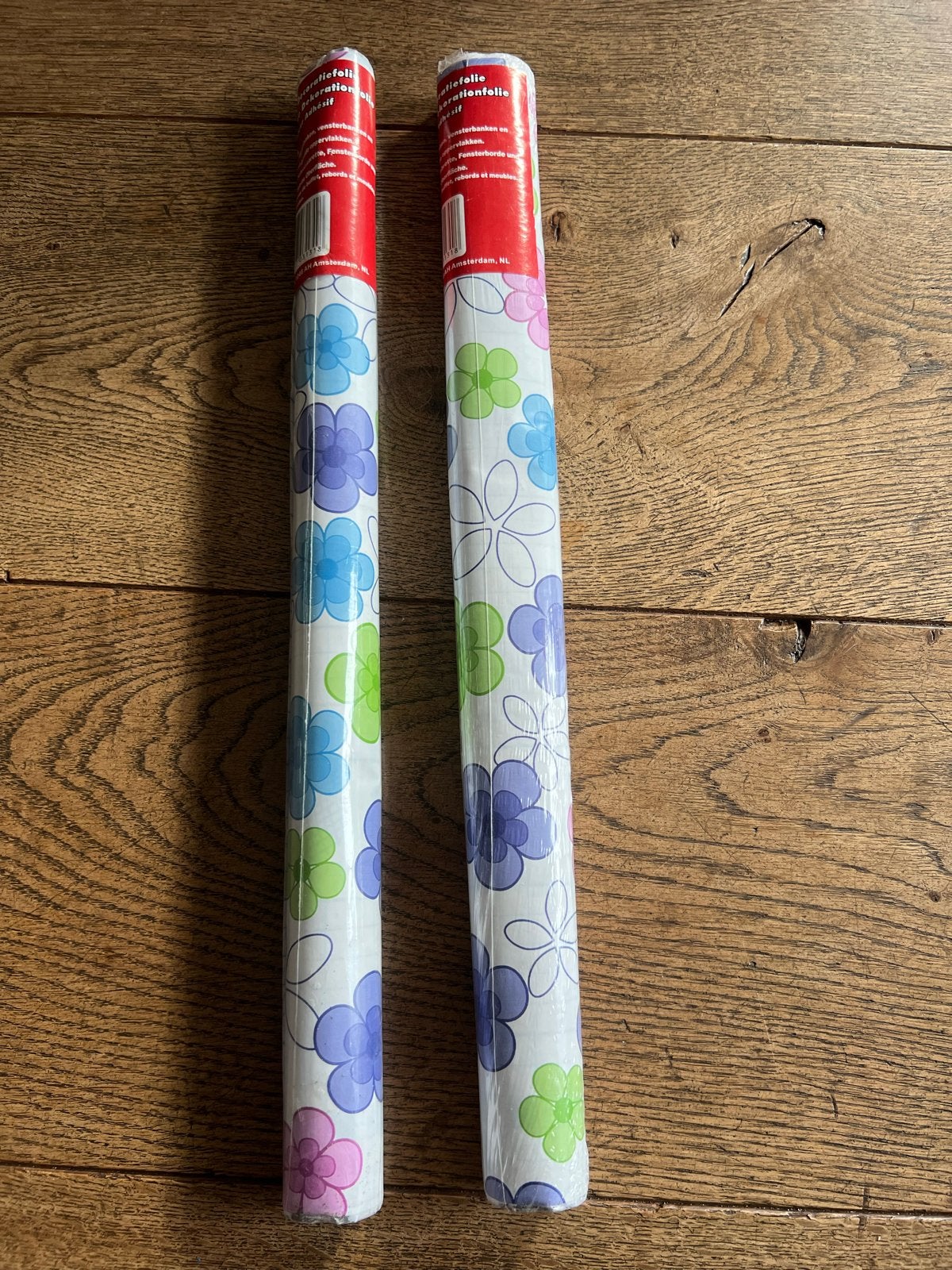 Decoratiefolie bloemen 2 rollen (45cm x 2.5m) - Nieuw, Bloemen, Ophalen of Verzenden, Minder dan 5 m², Zelfklevend of Muursticker