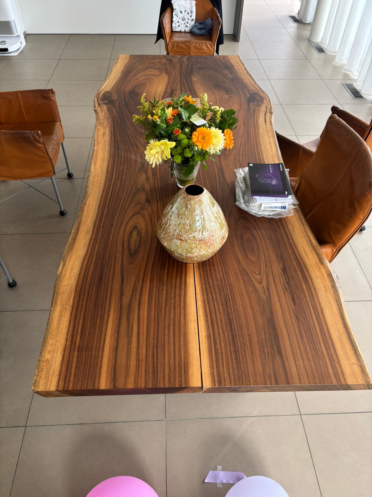Massief houten eettafel in twee delen, Ophalen, Zo goed als nieuw