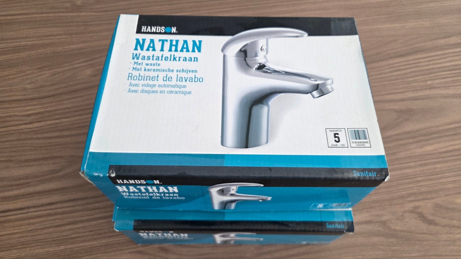 Wastafelkraan Chroom - Handson Nathan - 2 stuks, Doe-het-zelf en Verbouw, Ophalen, Nieuw, Chroom, Kraan