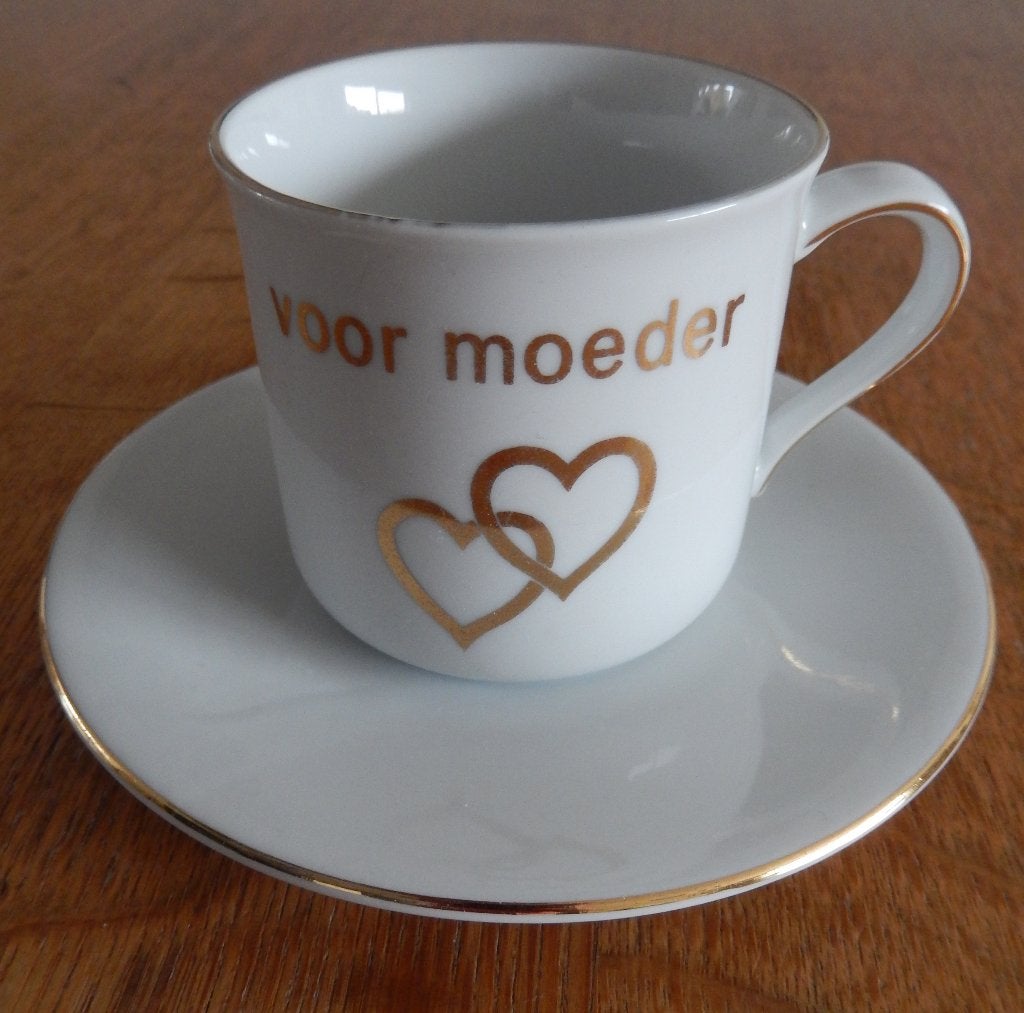 Kop en schotel Konitz. - "Voor Moeder", Nieuw, Ophalen of Verzenden, Overige stijlen, Kop(pen) en/of Schotel(s)