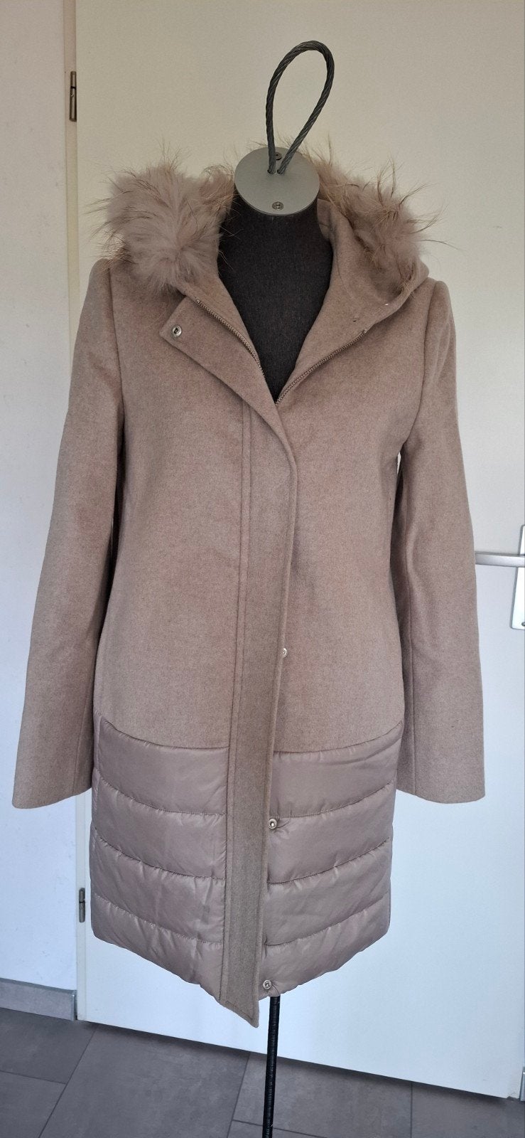 Arma mantel wollen jas beige maat s 36 izgs, Beige, Arma, Ophalen of Verzenden, Zo goed als nieuw