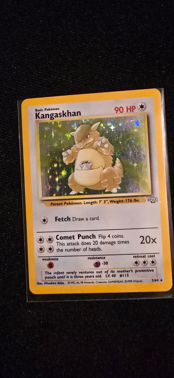 Kangaskhan Pokémon Kaart 5/64 Jungle Set Holo Foil, Ophalen of Verzenden, Gebruikt, Losse kaart, Foil