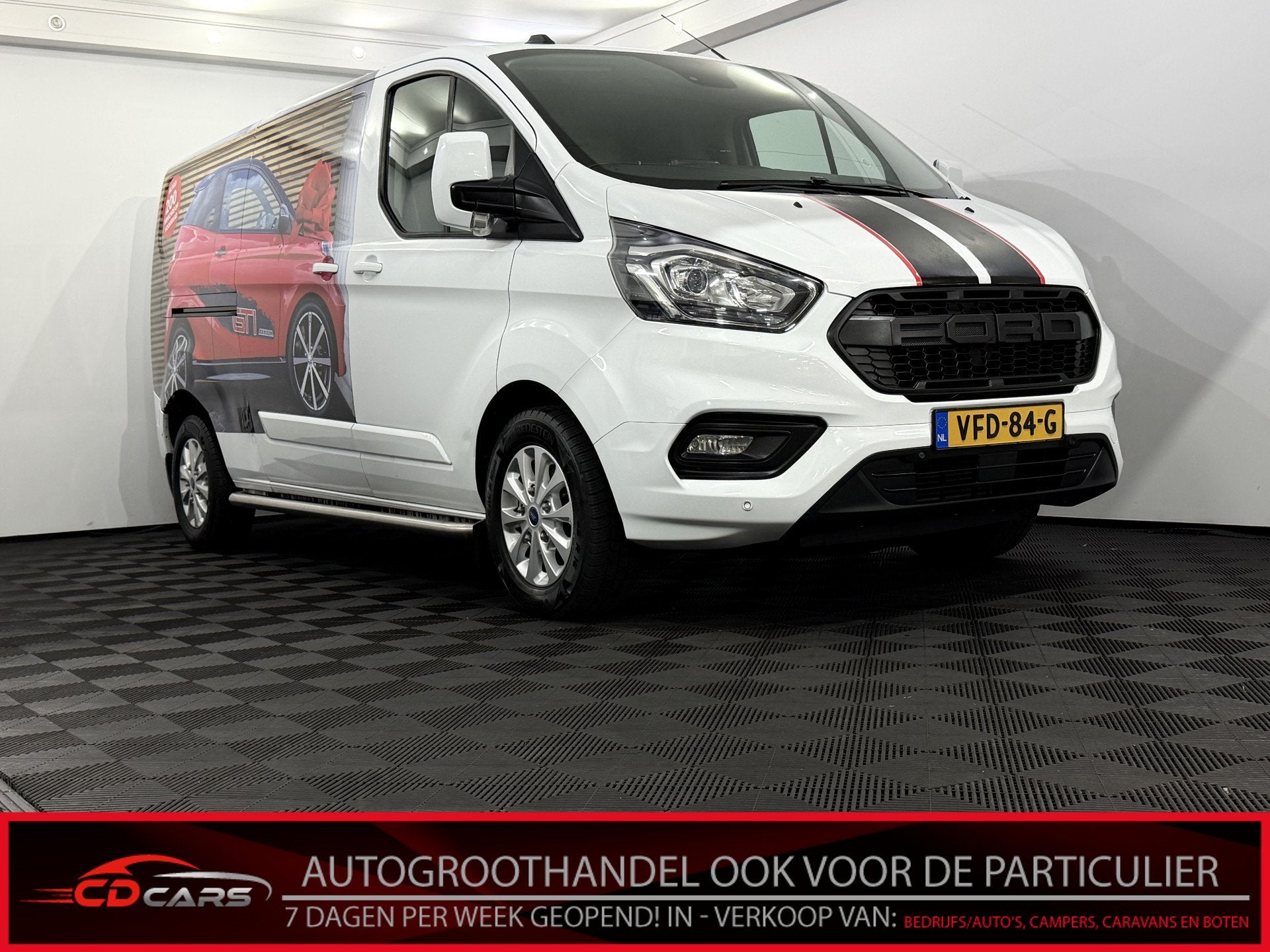 Ford Transit Custom 300 2.0 TDCI L2H1 Limited Clima, Navi, P, Euro 6, 4 cilinders, Wit, Origineel Nederlands
