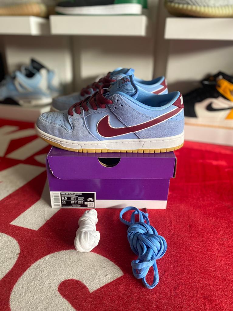 Nike SB Dunk Low Team Maroon Phillies 43, Overige kleuren, Ophalen of Verzenden, Sneakers of Gympen, Zo goed als nieuw