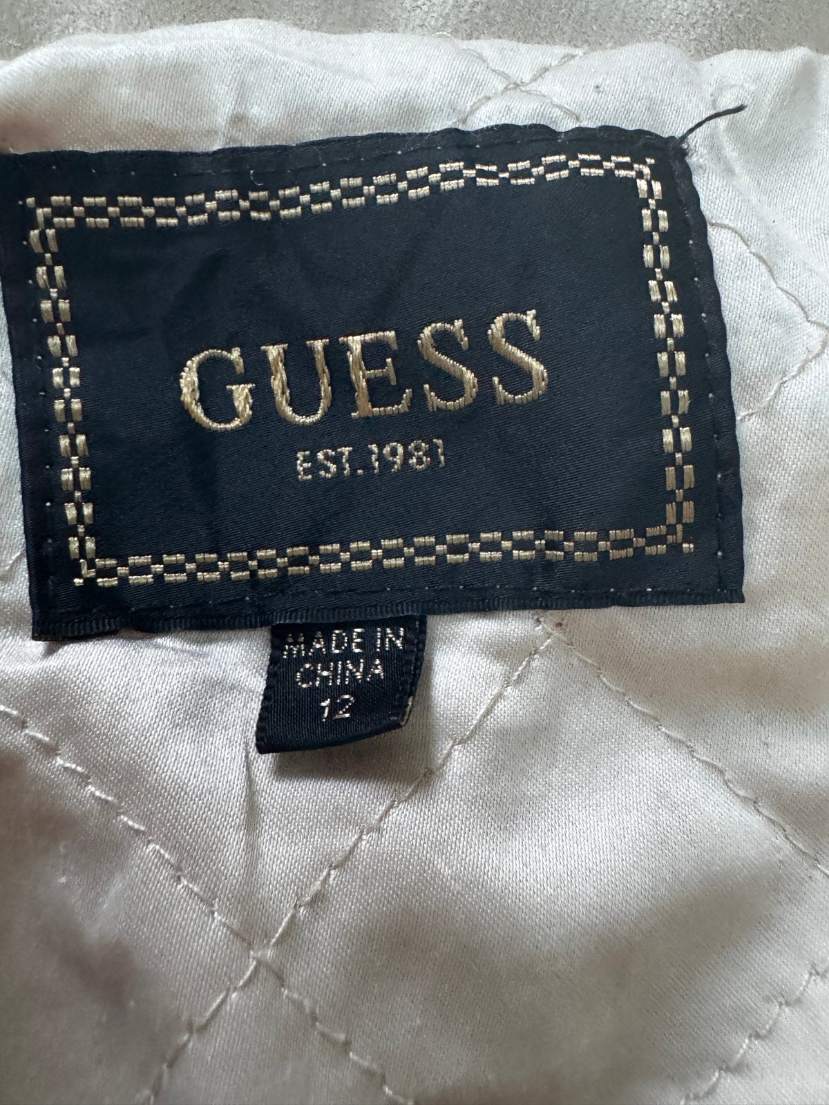 Guess meisjes jas maat 152 suède, Ophalen of Verzenden, Zo goed als nieuw, Meisje, Jas