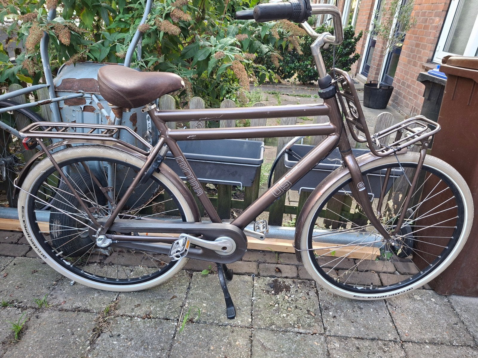 Cortina U5 Transportfiets heren - Bruin - 3 Versnellingen, Fietsen en Brommers, Fietsen | Heren | Herenfietsen, Gebruikt, Versnellingen