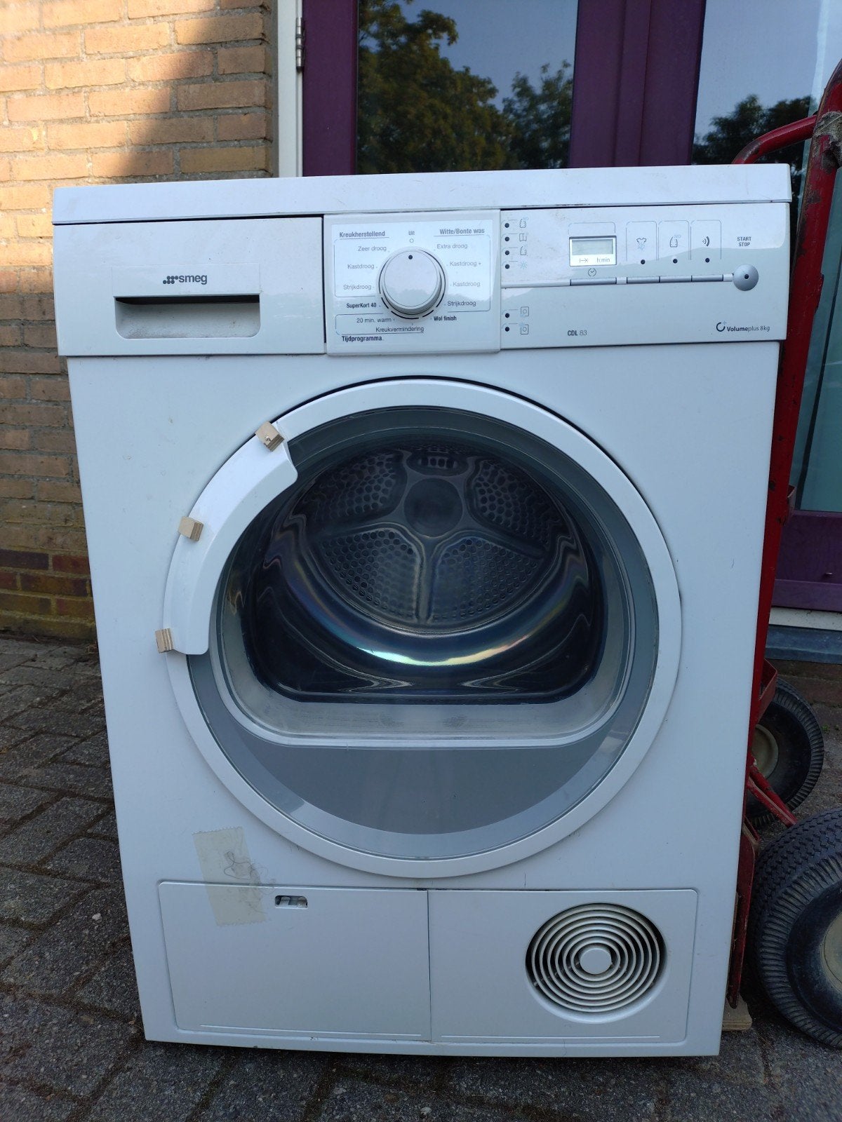 Smeg CDL 8 kg droger, Ophalen, 6 tot 8 kg, Gebruikt, Anti-kreukfase