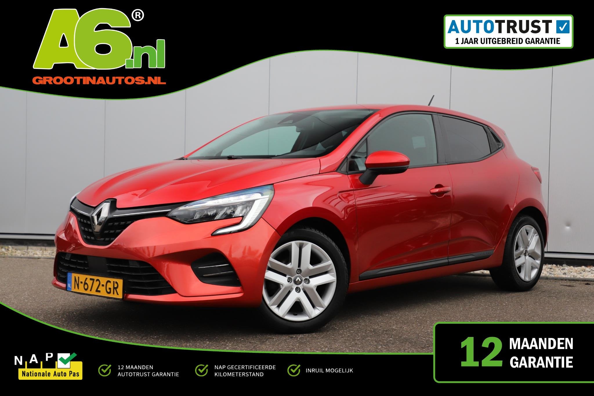 Renault Clio 1.0 TCe Business Zen Navigatie Achteruitrijcame, Auto's, Voorwielaandrijving, Stof, Gebruikt, Euro 6