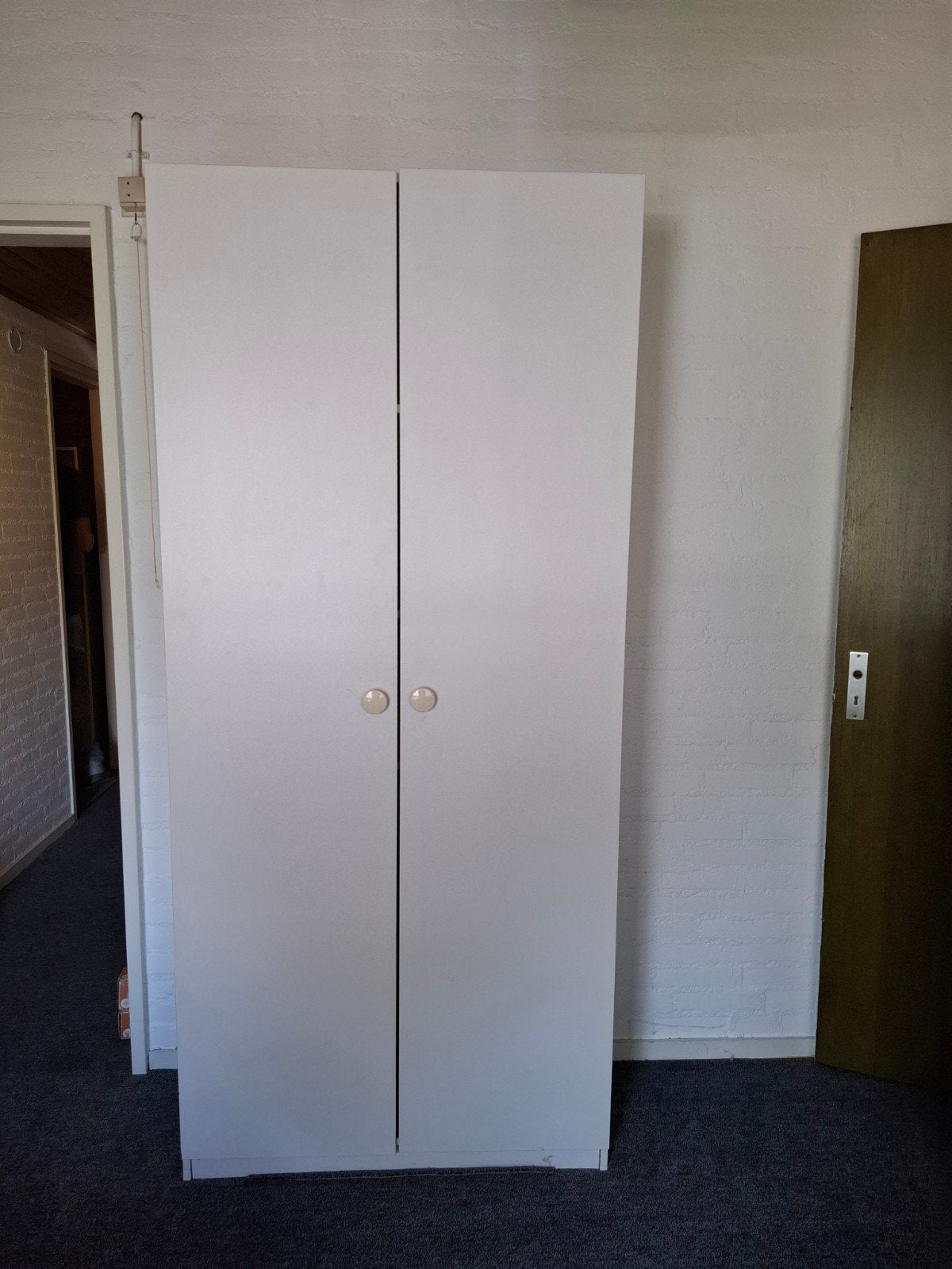 Hoge witte opbergkast, Ophalen, Gebruikt, 200 cm of meer, 50 tot 100 cm