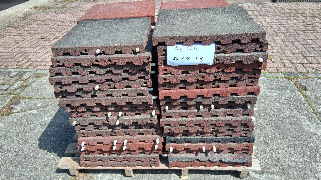 Rubber tegels 50x50cm dikte 4cm, Tuin en Terras, Tegels en Klinkers, Ophalen, Gebruikt, Rubber, Overige typen