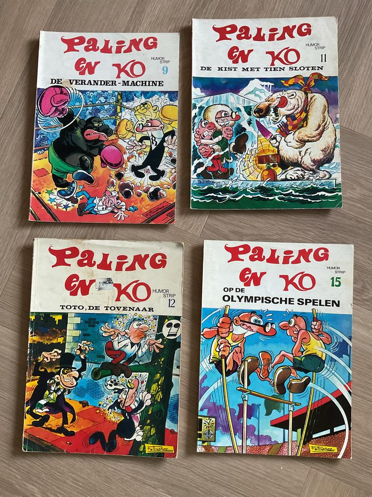 Paling en Ko - 4 humor strips: Olympische Spelen, Tovenaar,, Meerdere stripboeken, Ophalen of Verzenden, Gelezen
