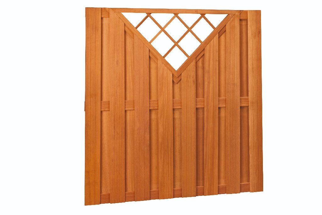 Hardhouten plankenscherm met V-trellis 180x180 cm, Tuin en Terras, 150 tot 200 cm, Nieuw, Ophalen of Verzenden, 150 tot 200 cm