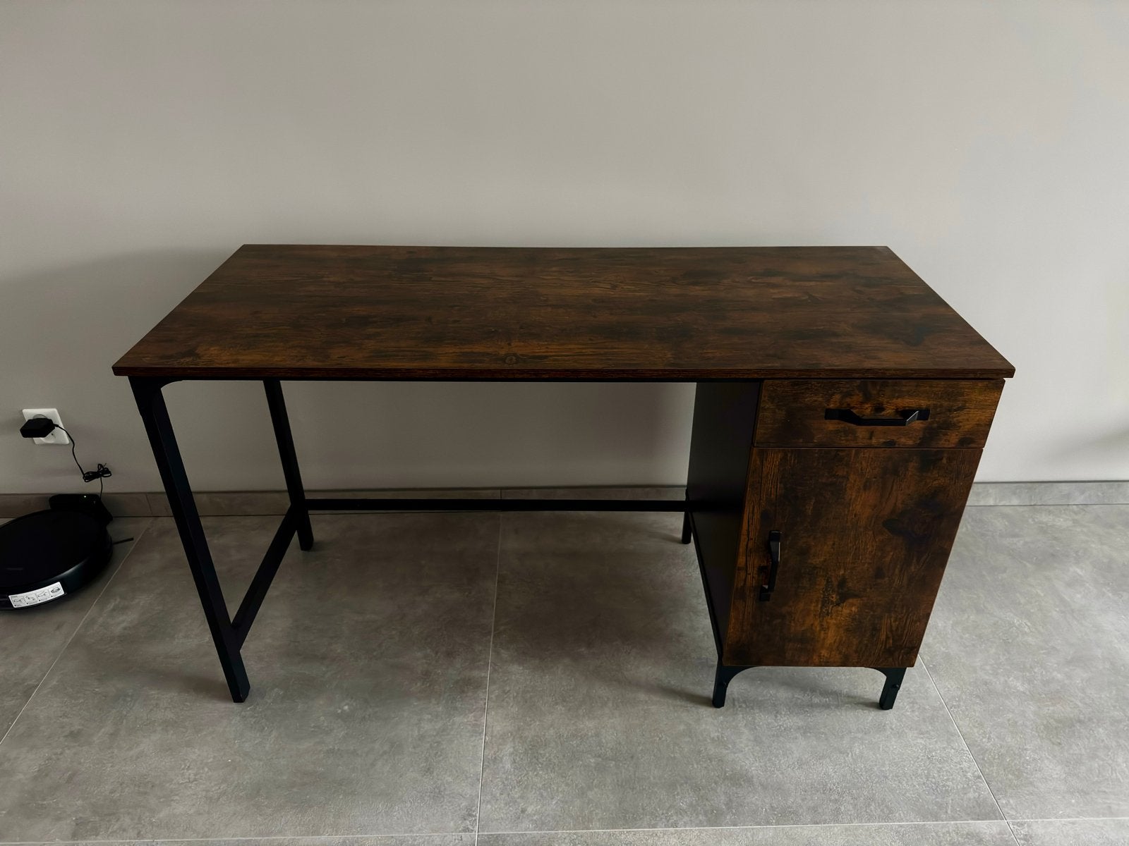 Industrieel bureau - 130x55x76 cm, Ophalen, Gebruikt, Bruin, Industrieel