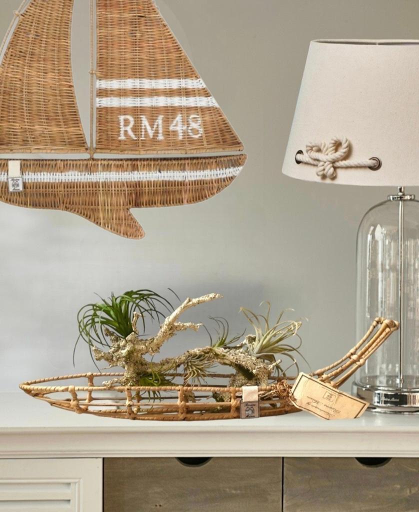 Nieuw Uniek Rivièra maison sample rustic rattan bali boot, Ophalen of Verzenden, Nieuw