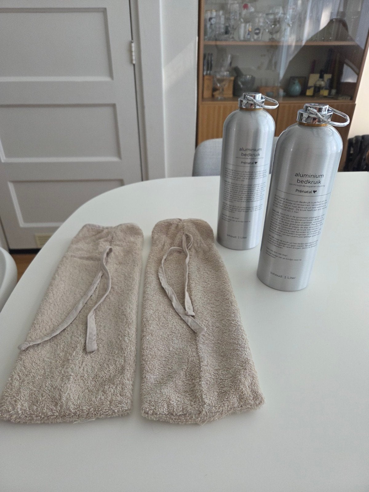 2x kruik voor (baby)bedje met badstof kruikzak, Ophalen, Zo goed als nieuw, Overige typen, Prenatal
