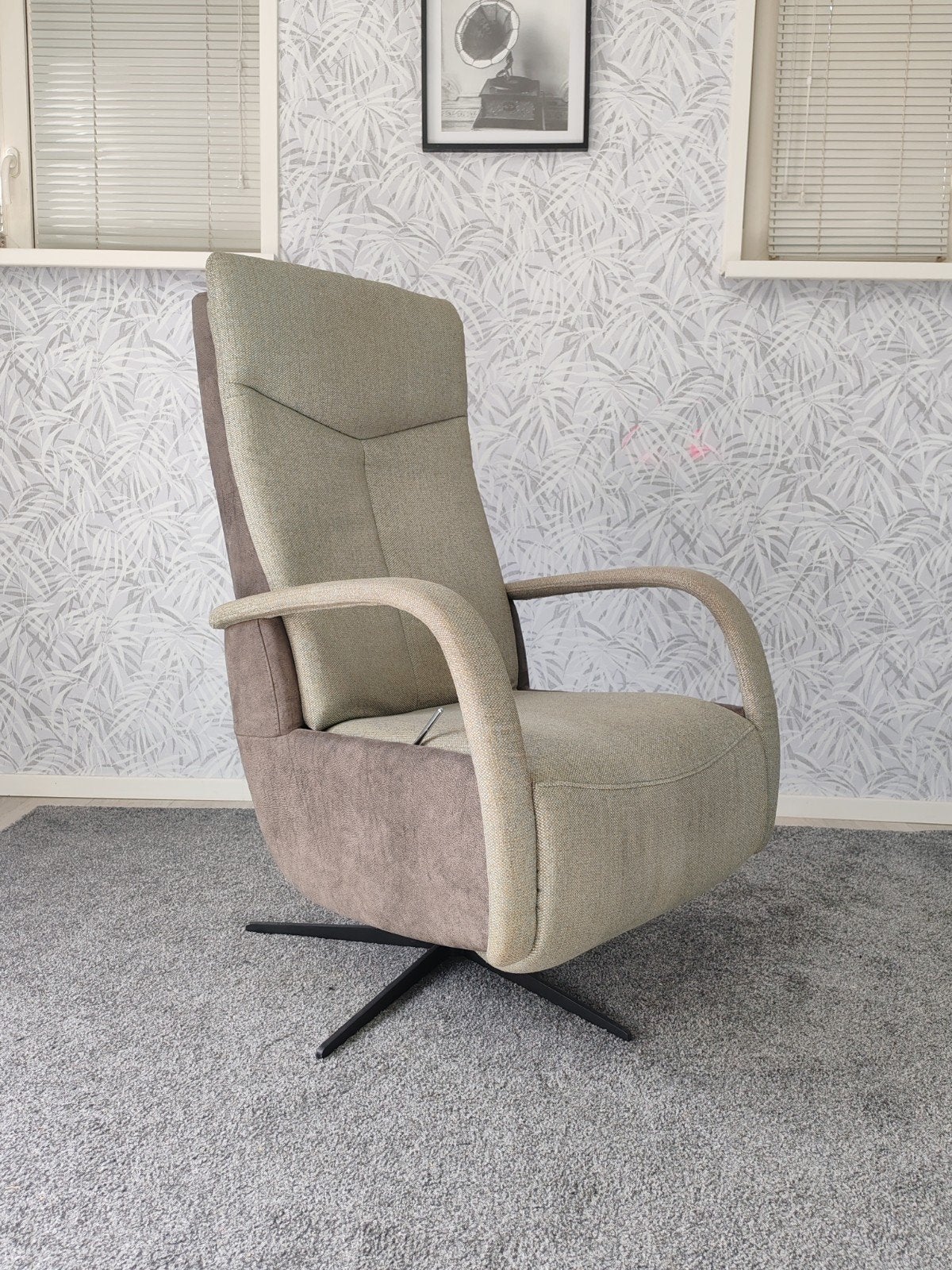 Jasper design relax fauteuil handmatig duotone, Huis en Inrichting, DFM, 75 tot 100 cm, Ophalen of Verzenden, Zo goed als nieuw
