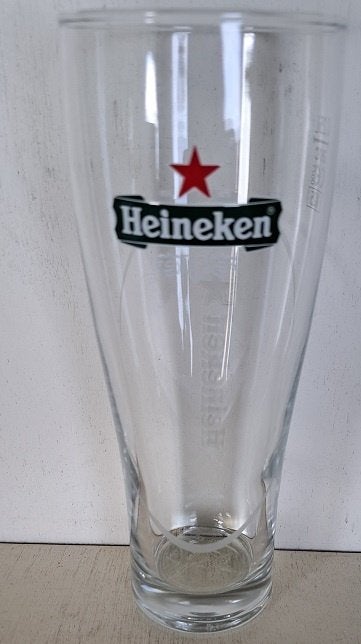 Heineken Bierglas Ellipse 0,25L groen logo, Verzamelen, Ophalen of Verzenden, Zo goed als nieuw, Glas of Glazen, Heineken