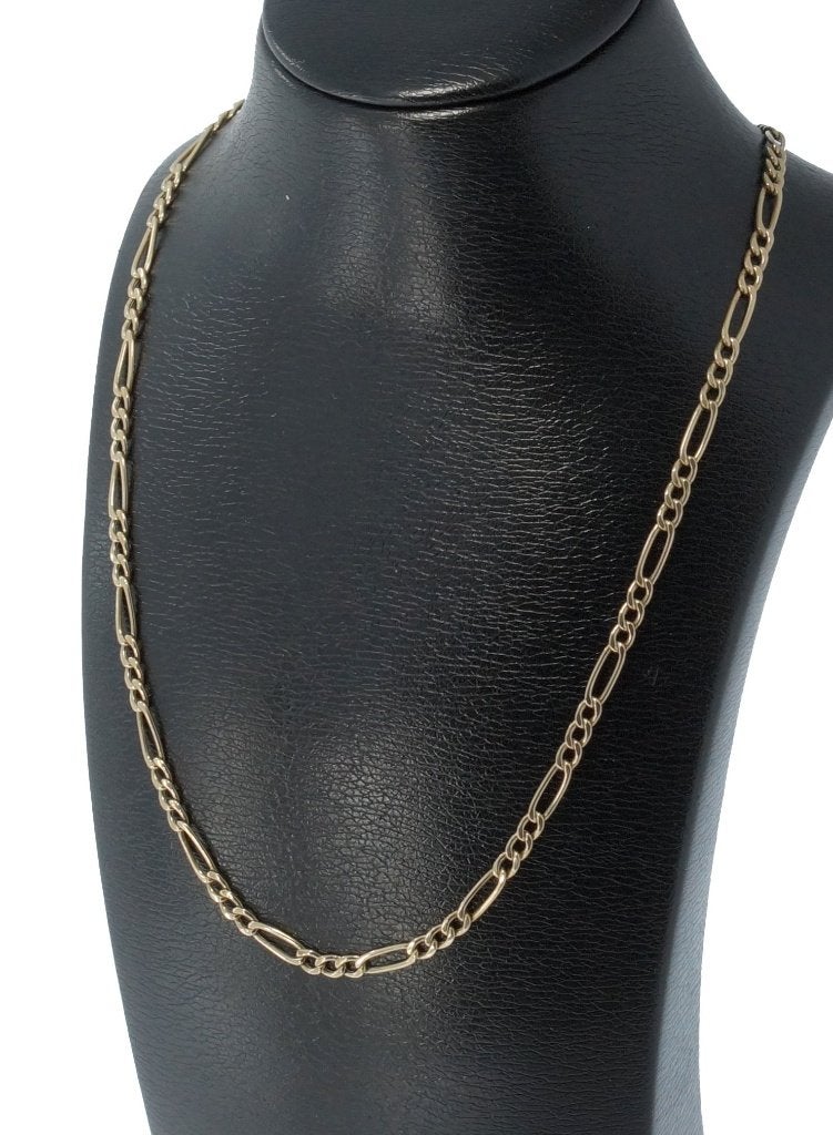 Figaro dames ketting 14k goud fraaie schakel 51cm, Voordeelsieraden, Ophalen of Verzenden, Zo goed als nieuw, Met edelsteen